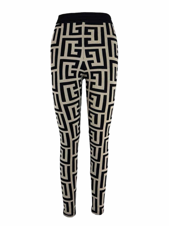 Balmain Size 34 Monogram Knitted Leggings