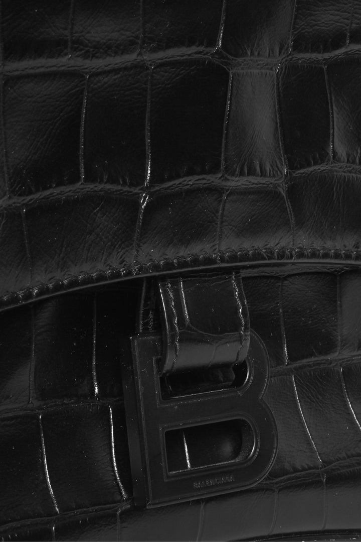 Balenciaga Croc Embossed Downtown XS Shoulder Bag