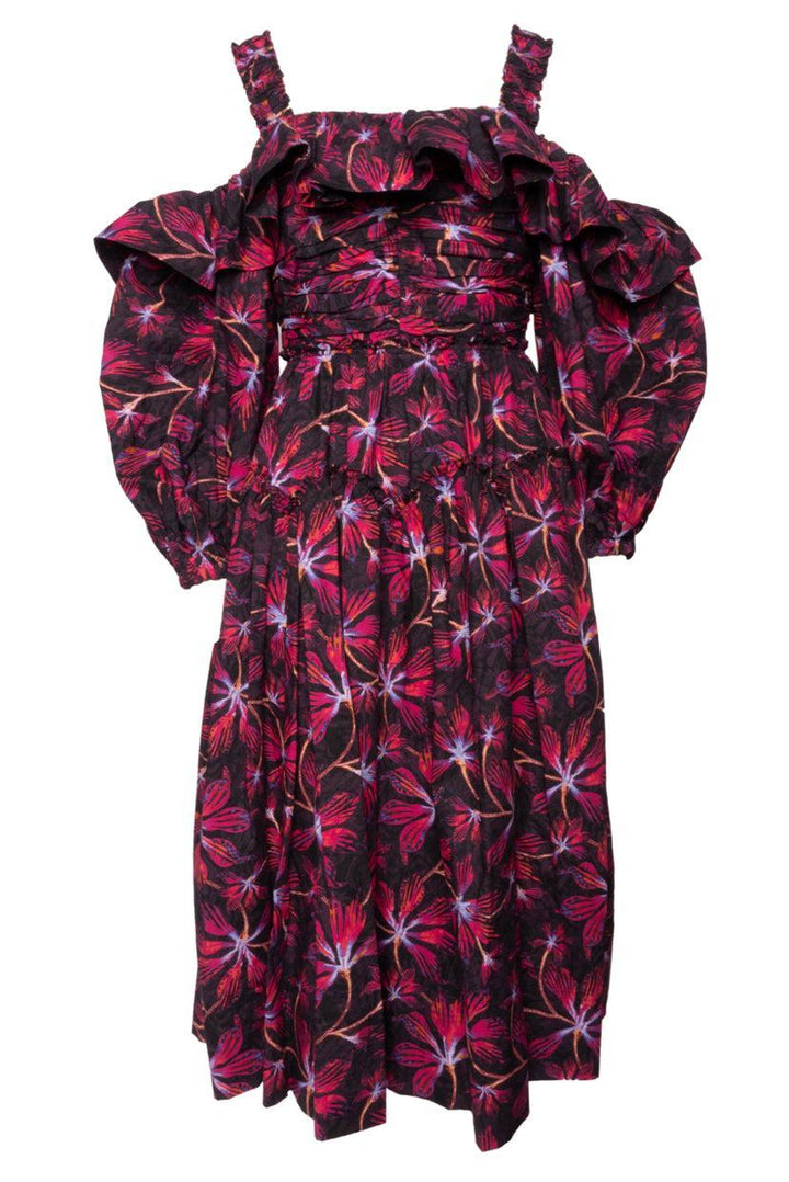 Ulla Johnson Size 6 Caprice Floral Cotton Poplin Midi Dress