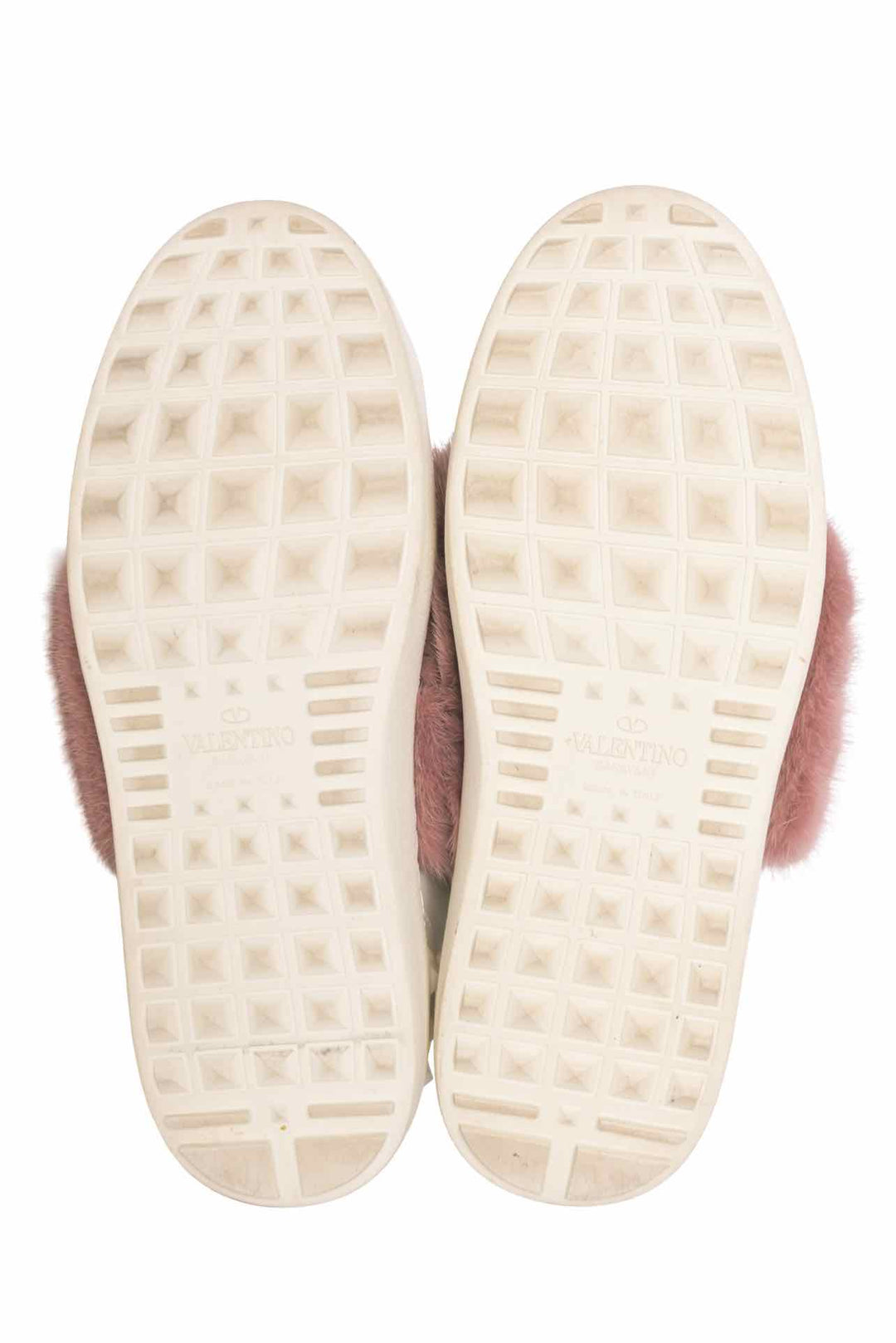 Valentino Size 36 Mink Fur Rockstud Leather Sneakers