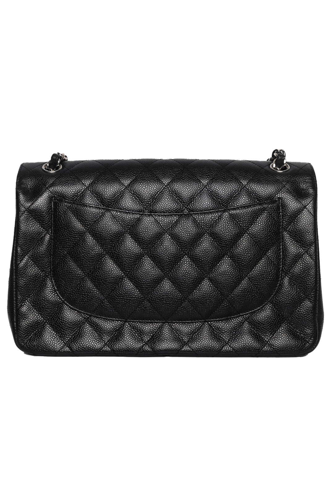 Chanel 2012 Jumbo Caviar Leather Double Flap Shoulder Bag
