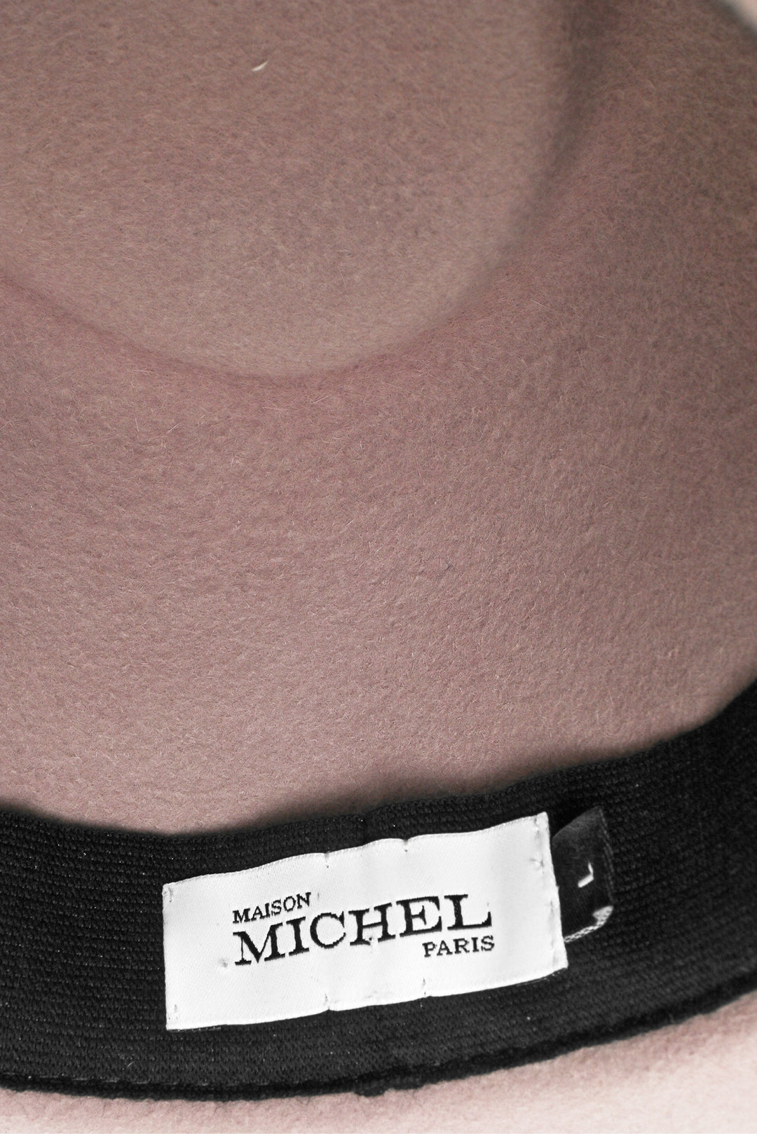 Maison Michel Paris Size L Henrietta Fedora Hat