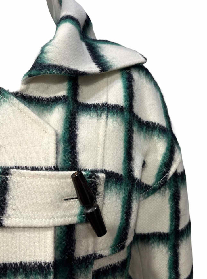 Christian Dior Size 8 Windowpane Mohair Blend Coat