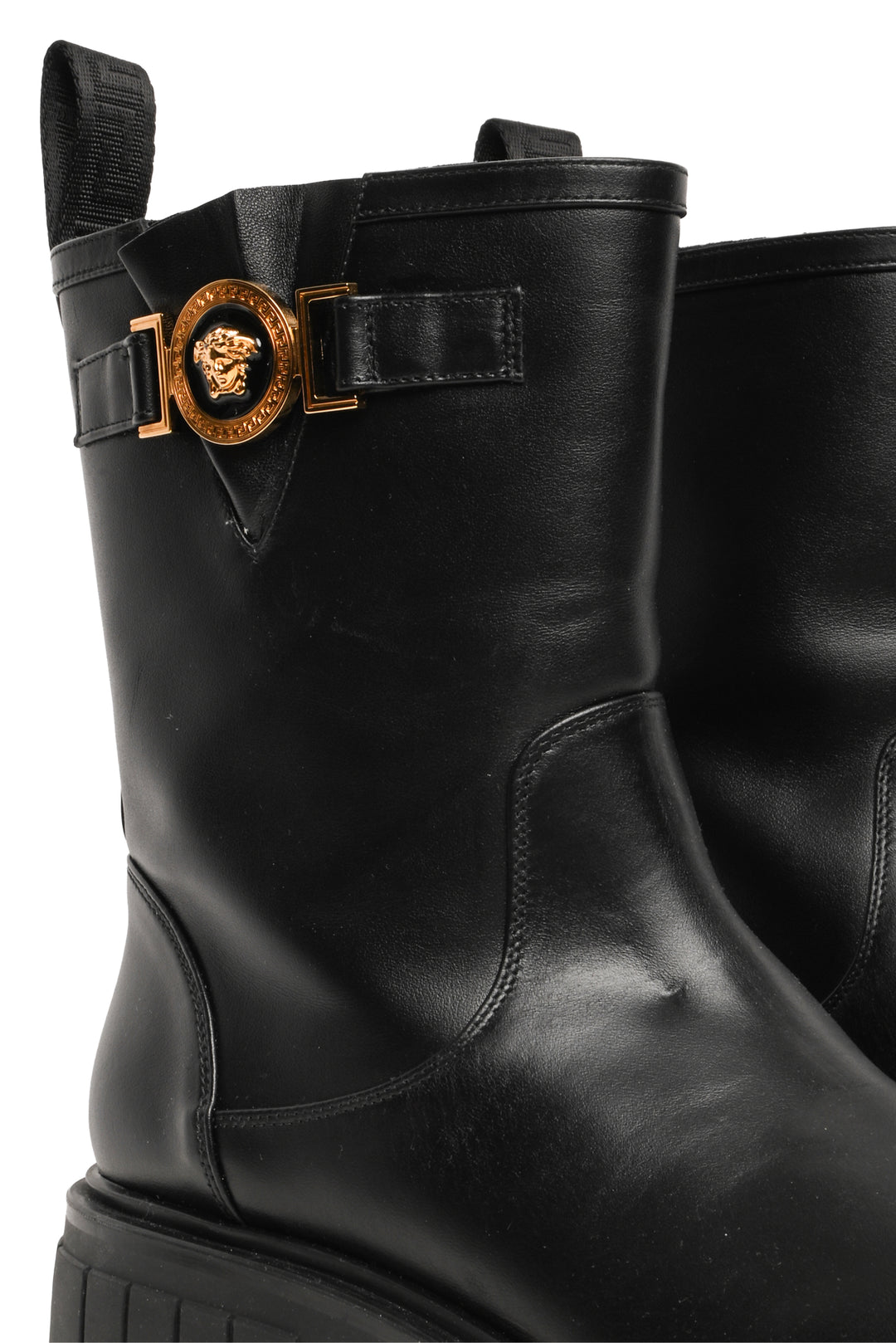 Versace Size 39 Medusa Logo Biker Boots