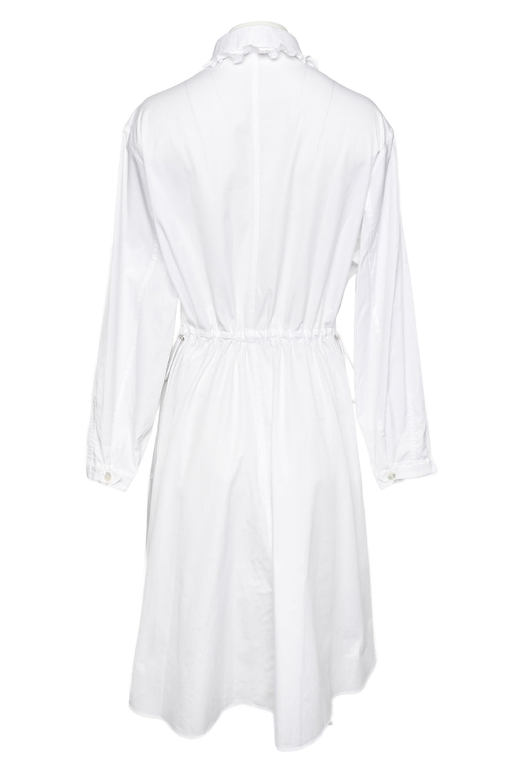 Hermes Size 4 Cotton Zip Cinched Midi Dress