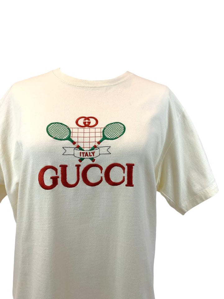 Gucci Size M Oversize Tennis Embroidery T-Shirt