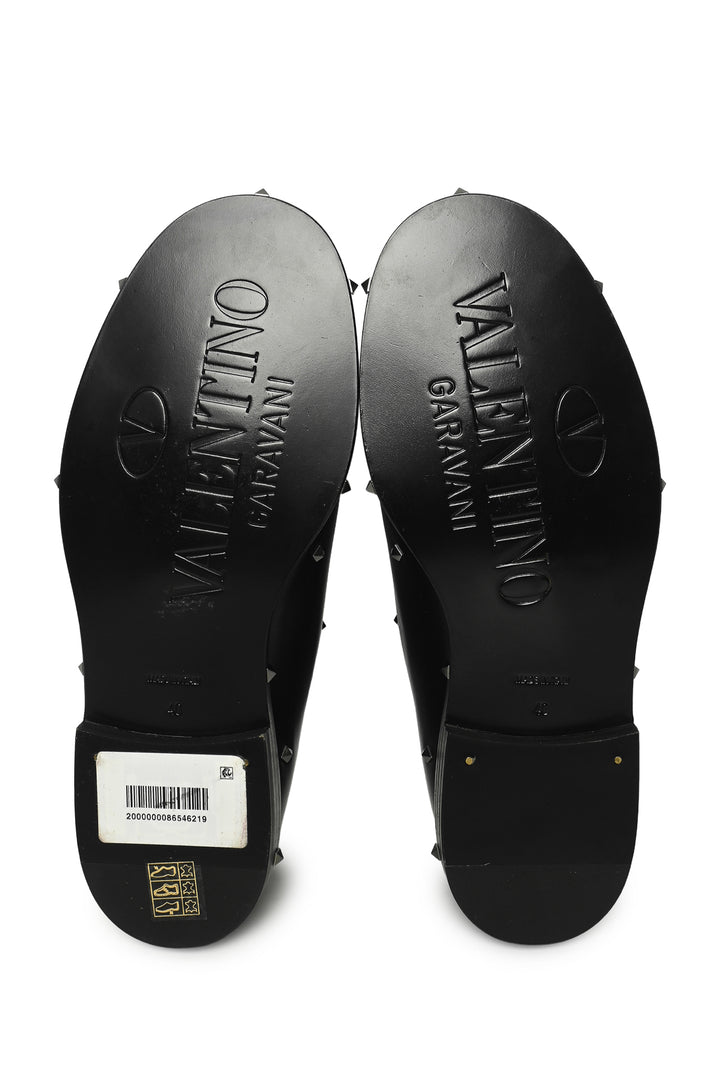 Valentino Size 40 Men's Aristopunk Micro Stud Derby Shoes