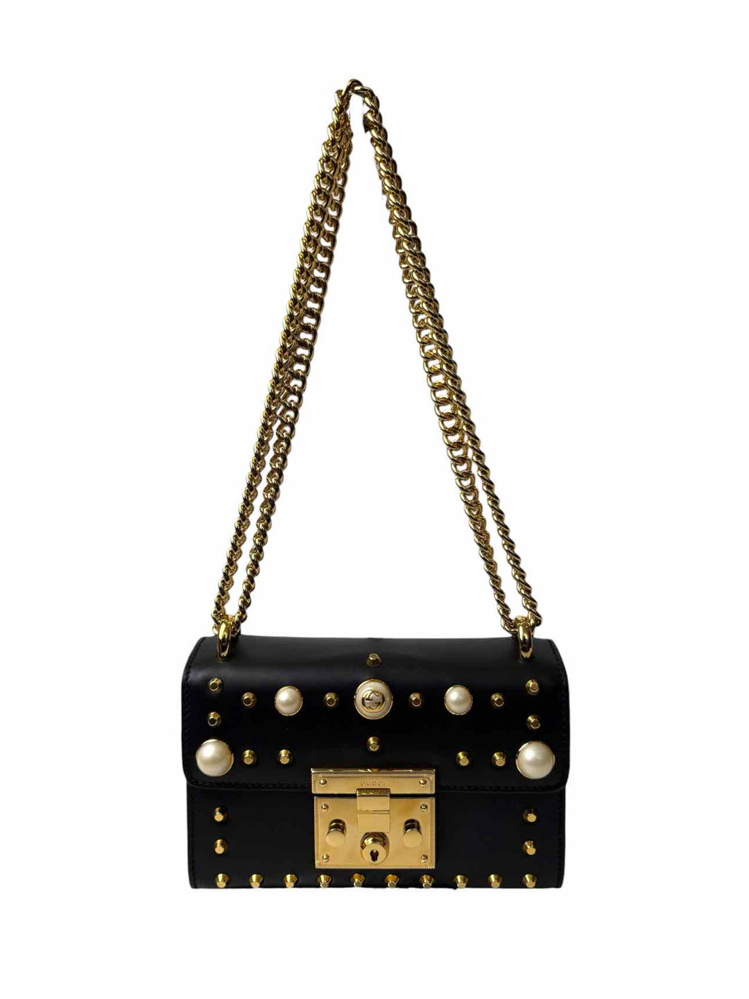 Gucci Small Studded Leather Padlock Purse