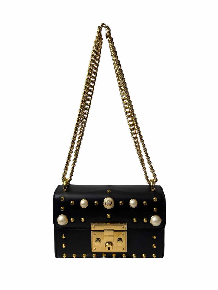Gucci Small Studded Leather Padlock Purse