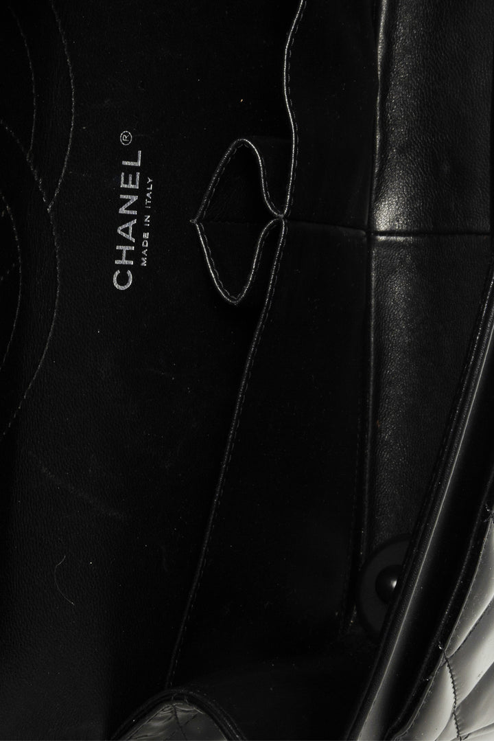 Chanel 2012 Quilted Patent Leather Jumbo Double Flap Shoulder Bag