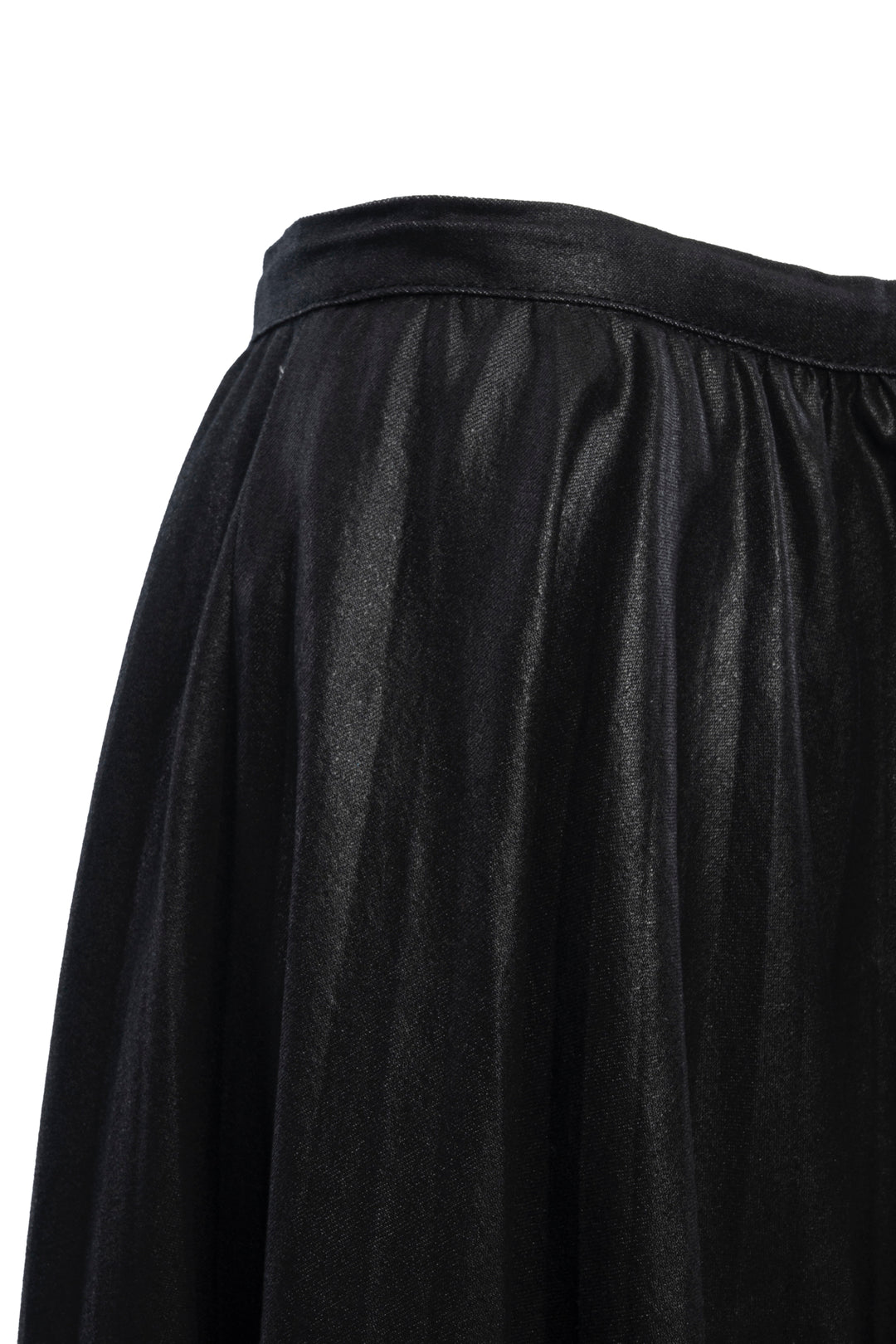 Christian Dior Size 8 Pleated Waxed Cotton Midi Skirt