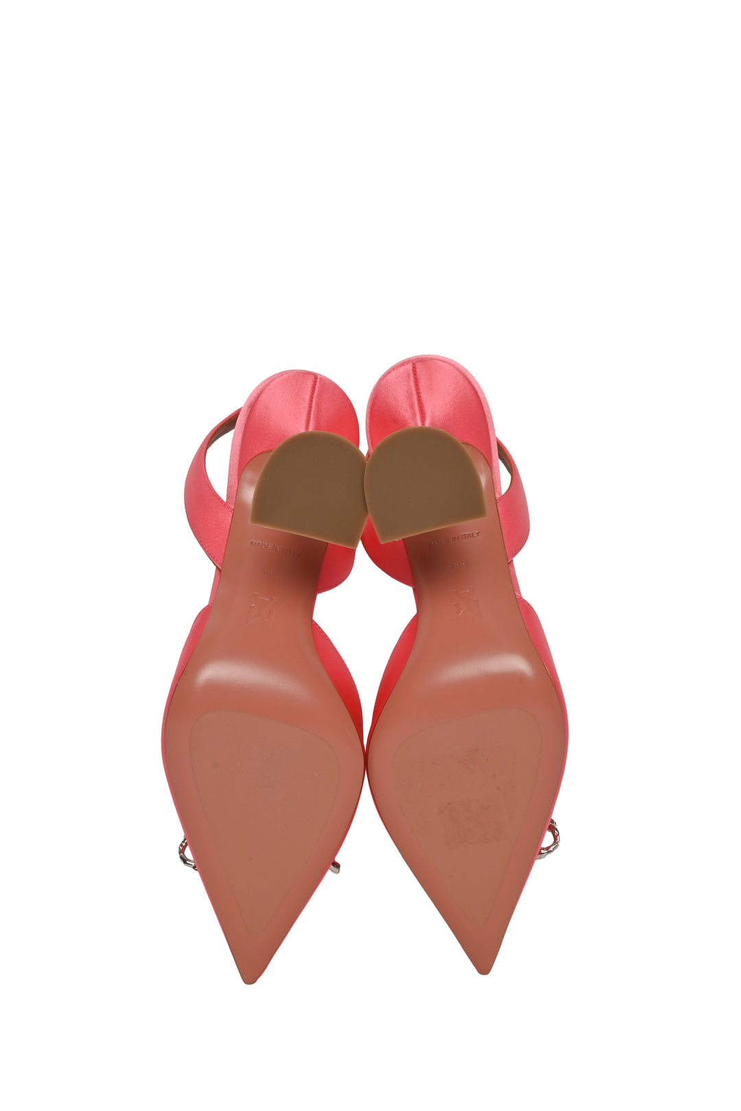 Amina Muaddi Size 38.5 Crystal Bow Satin Rosie Slingback Pumps