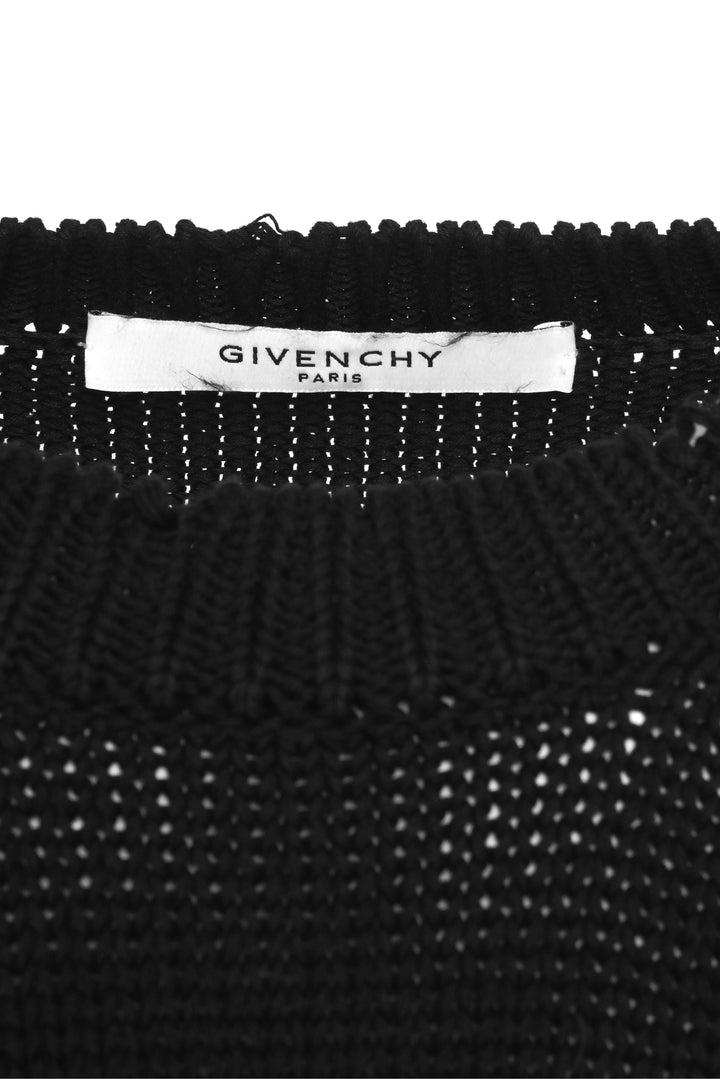 Givenchy Size S Distressed Logo Intarsia Sweater