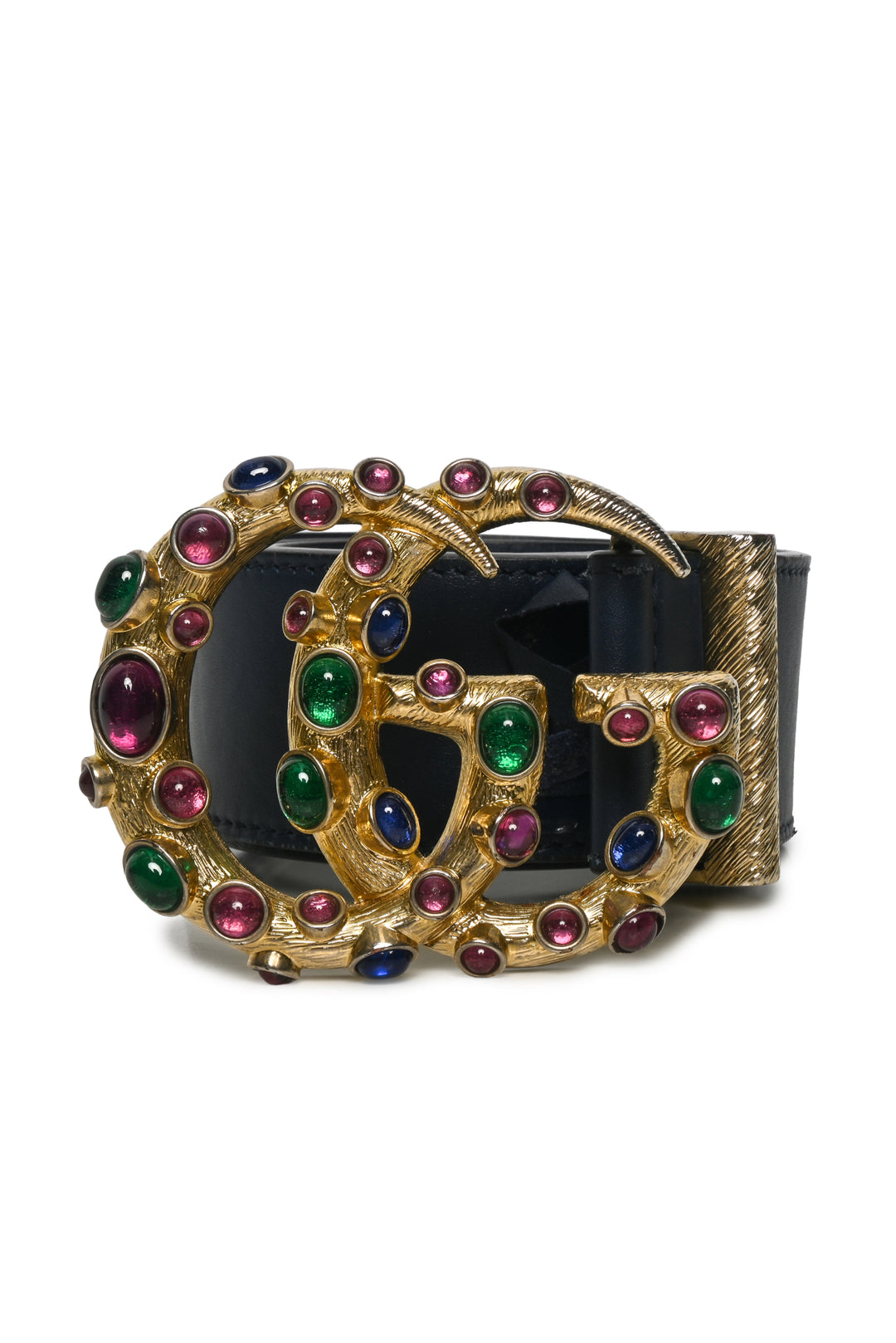 Gucci Size 36 Crystal Embellished Marmont Interlocking G Leather Belt