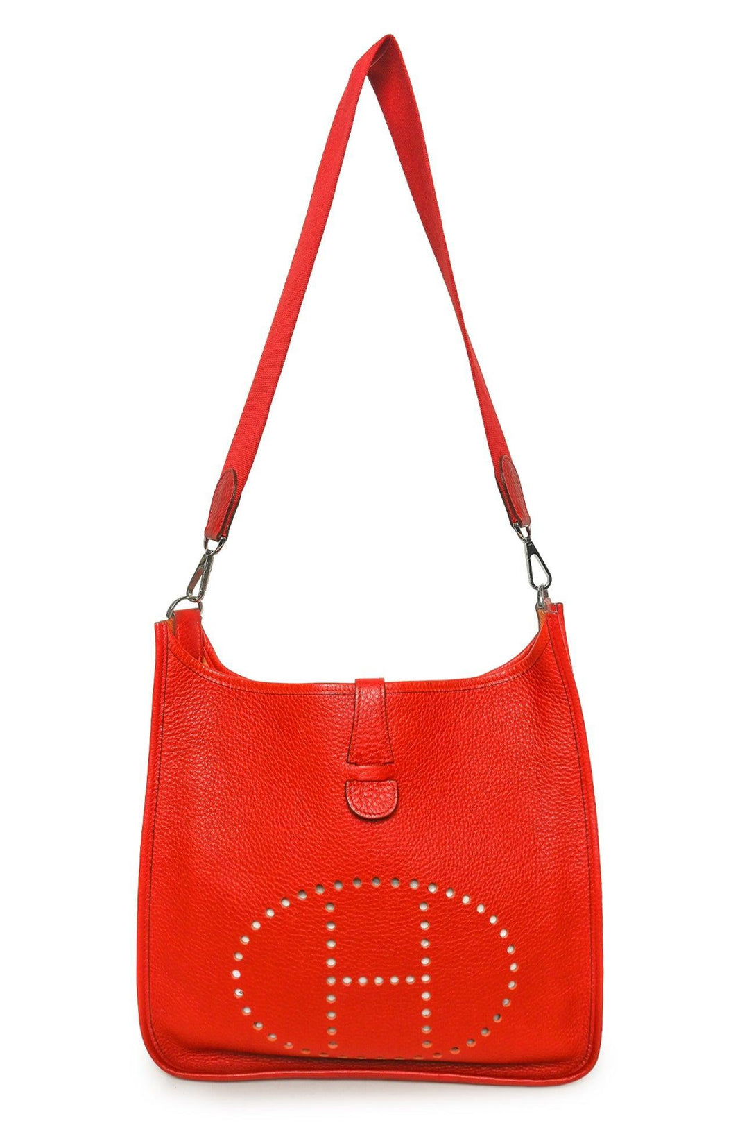 Hermes 2005 Red Taurillon Clemence Evelyne III PM Crossbody
