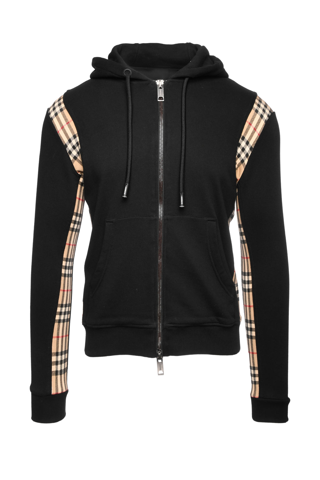 Burberry Size XXS Men's Check Trim Zip-Up Hoodie
