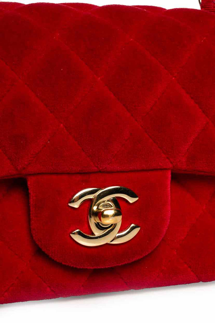 Chanel Velvet Rectangular Single Flap Crossbody