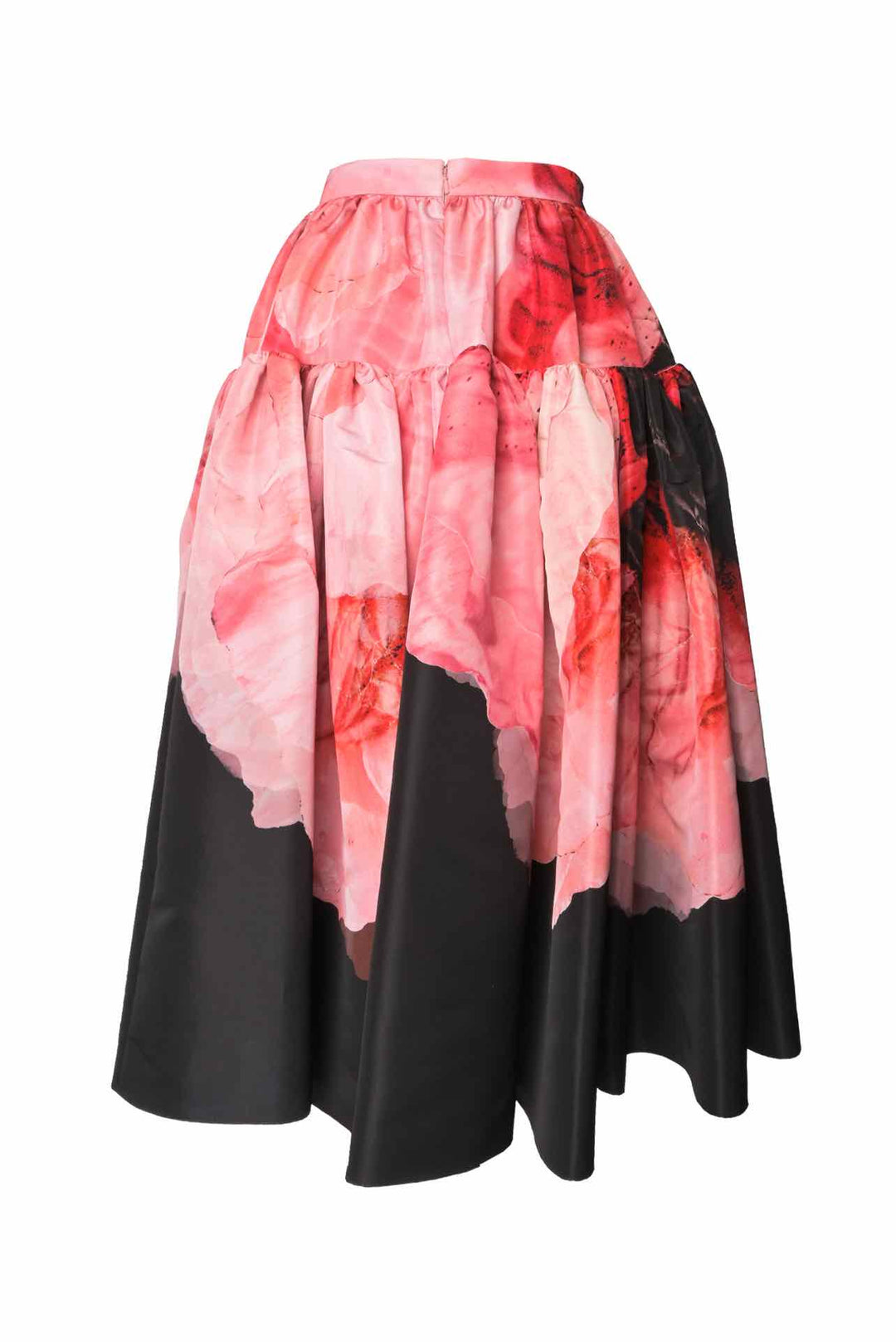 Alexander Mcqueen Size 40 AW21 Anemone Print Gathered Midi Skirt