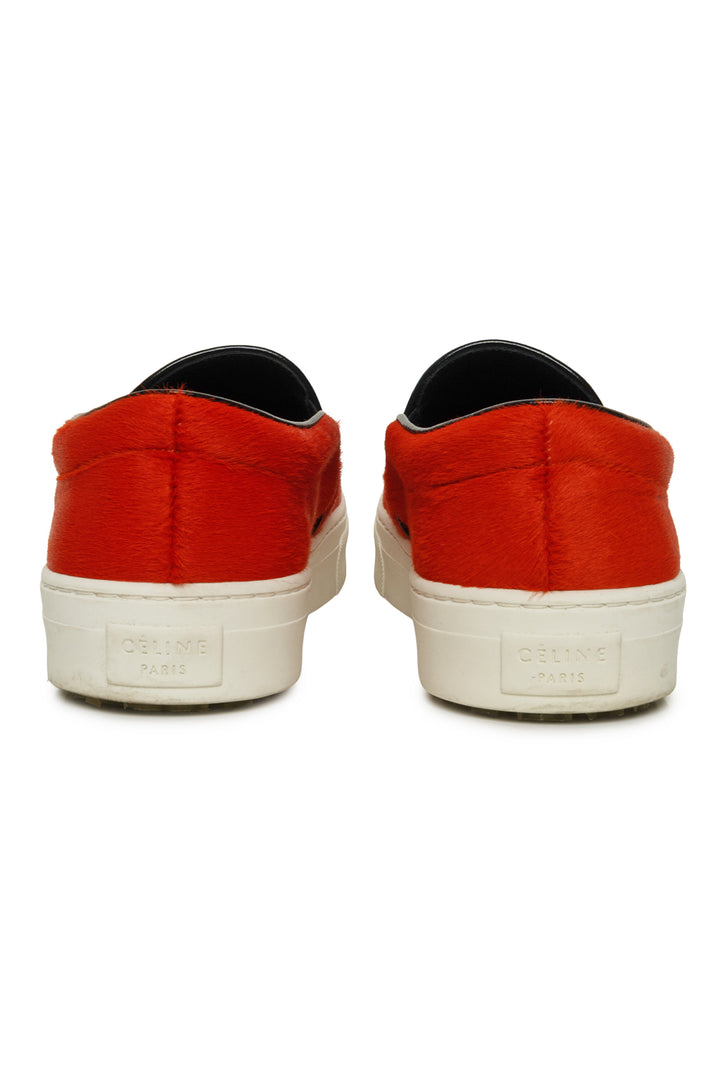 Celine Size 39 Pony Hair Low Top Slip On Sneaker