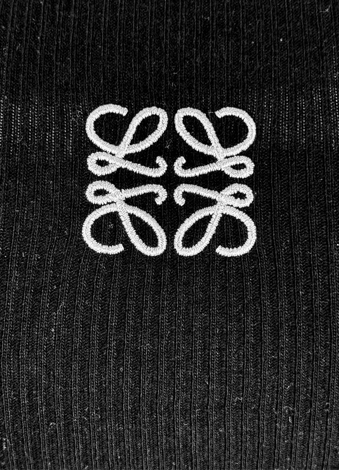 Loewe Size XS Scoop Neck Anagram Logo Cropped Ribbed Tank Top