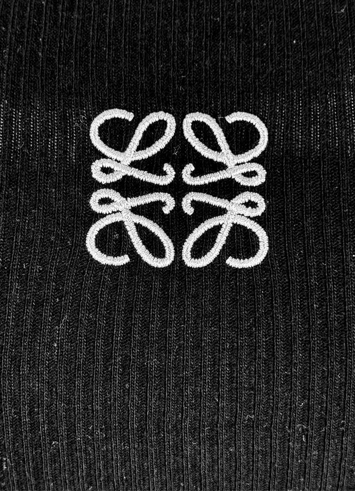 Loewe Size XS Scoop Neck Anagram Logo Cropped Ribbed Tank Top