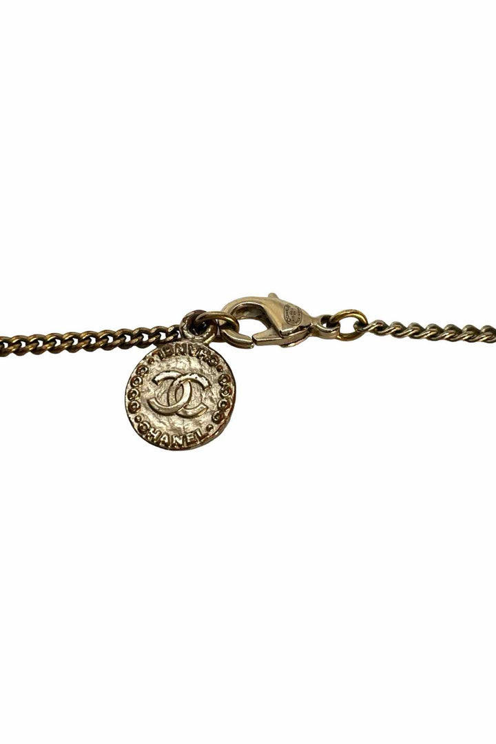 Chanel Pave CC Pendant Necklace