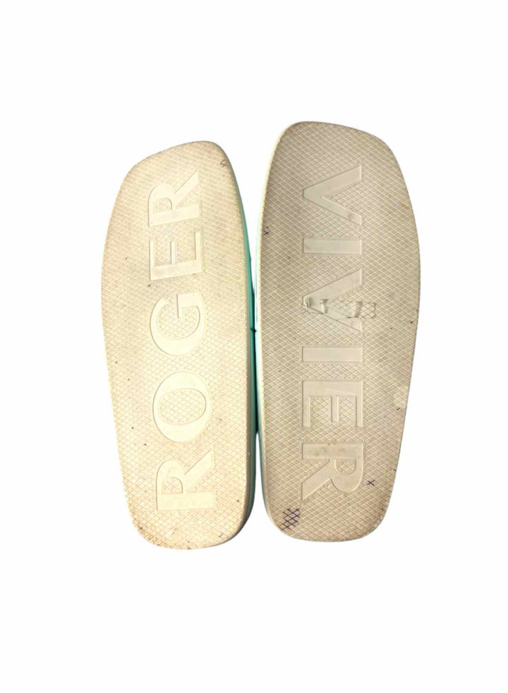 Roger Vivier Size 37 Buckle-Embellished Patent Leather Slide Mule Sandals
