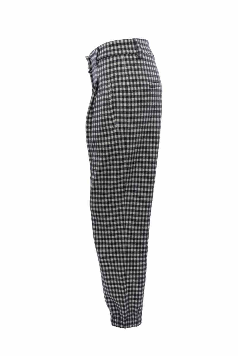 Brunello Cucinelli Checkered Wool Blend Size 4 Pants