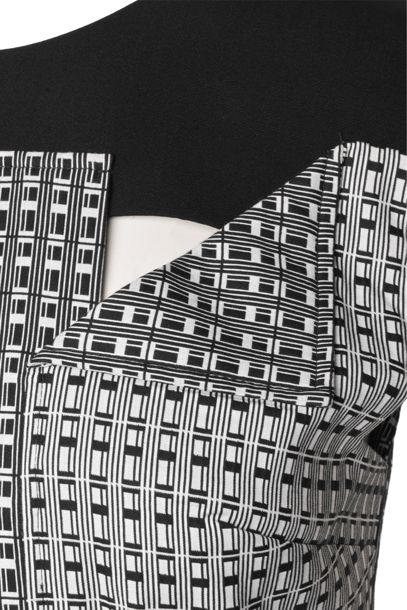 Roland Mouret Size 8 Cap Sleeve Geometric Print Midi Dress