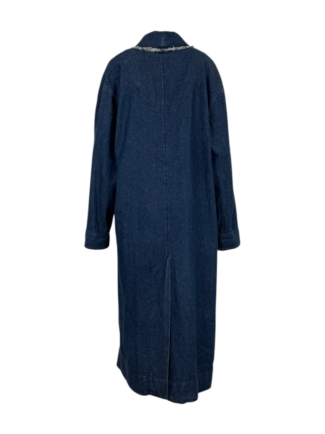 Raquel Allegra Size 1 Denim Frayed Trench Coat