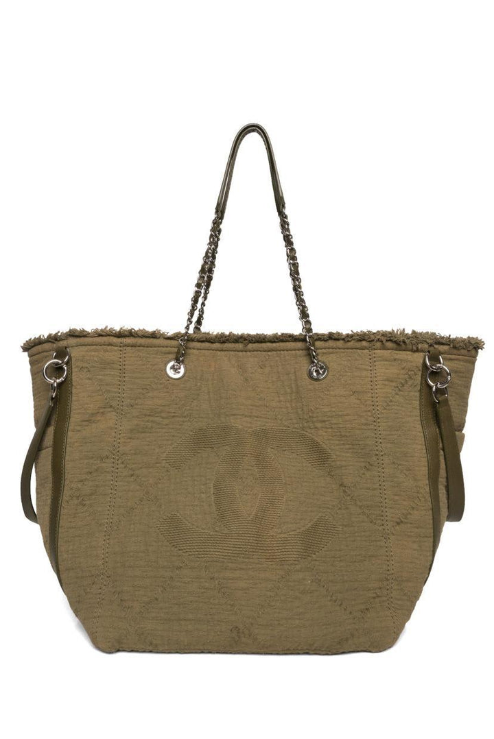 Chanel 2018 Double Face Canvas Deauville Fringe Tote