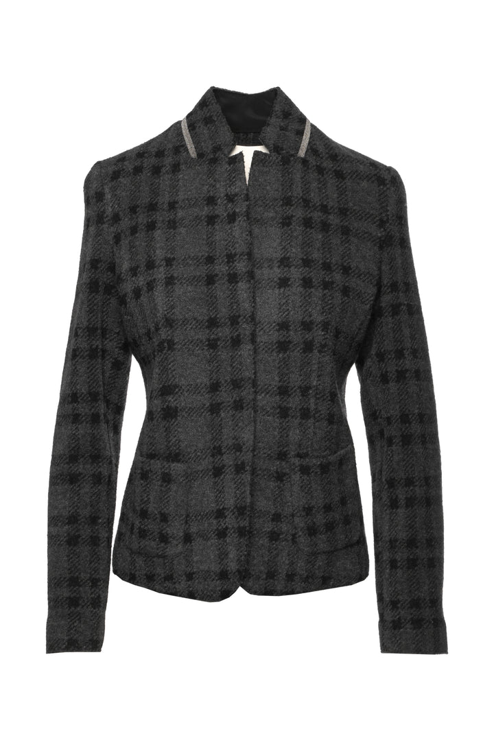 Fabiana Filippi Size XS Embellished Collar Plaid Jacket
