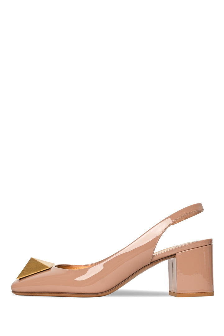 Valentino Size 36 One Stud Patent Leather Slingback Pumps