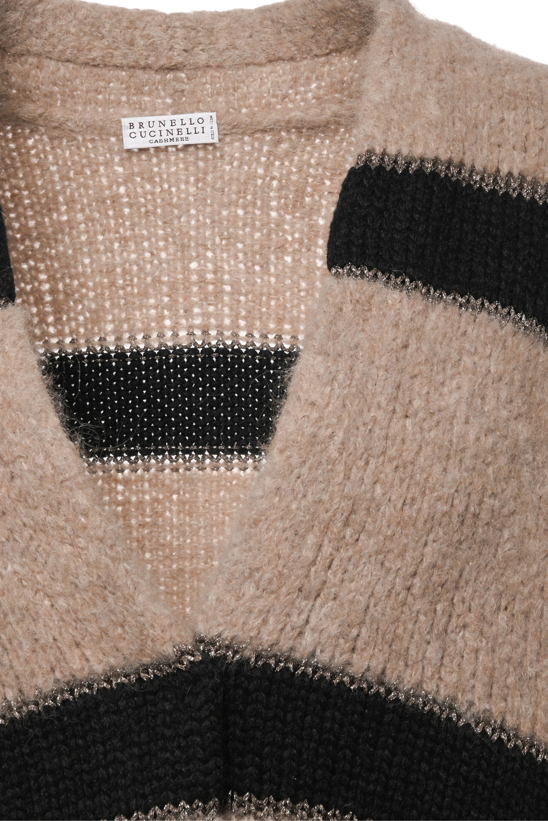 Brunello Cucinelli Size S Alpaca-Blend Striped Cardigan
