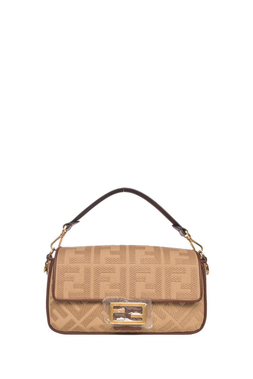 Fendi Sardinian Jacquard Vitello FF Baguette Bag