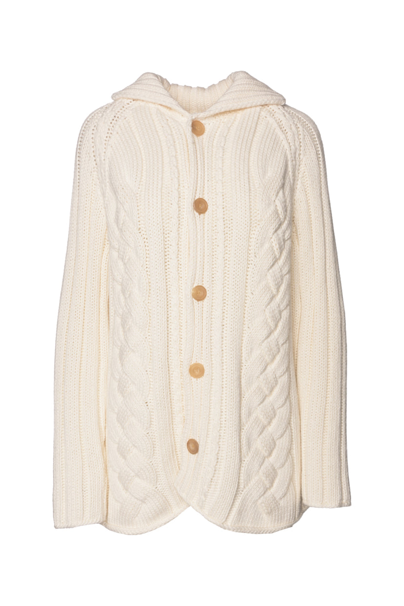 Frank & Eileen Size L Cotswolds Cable Knit Cardigan