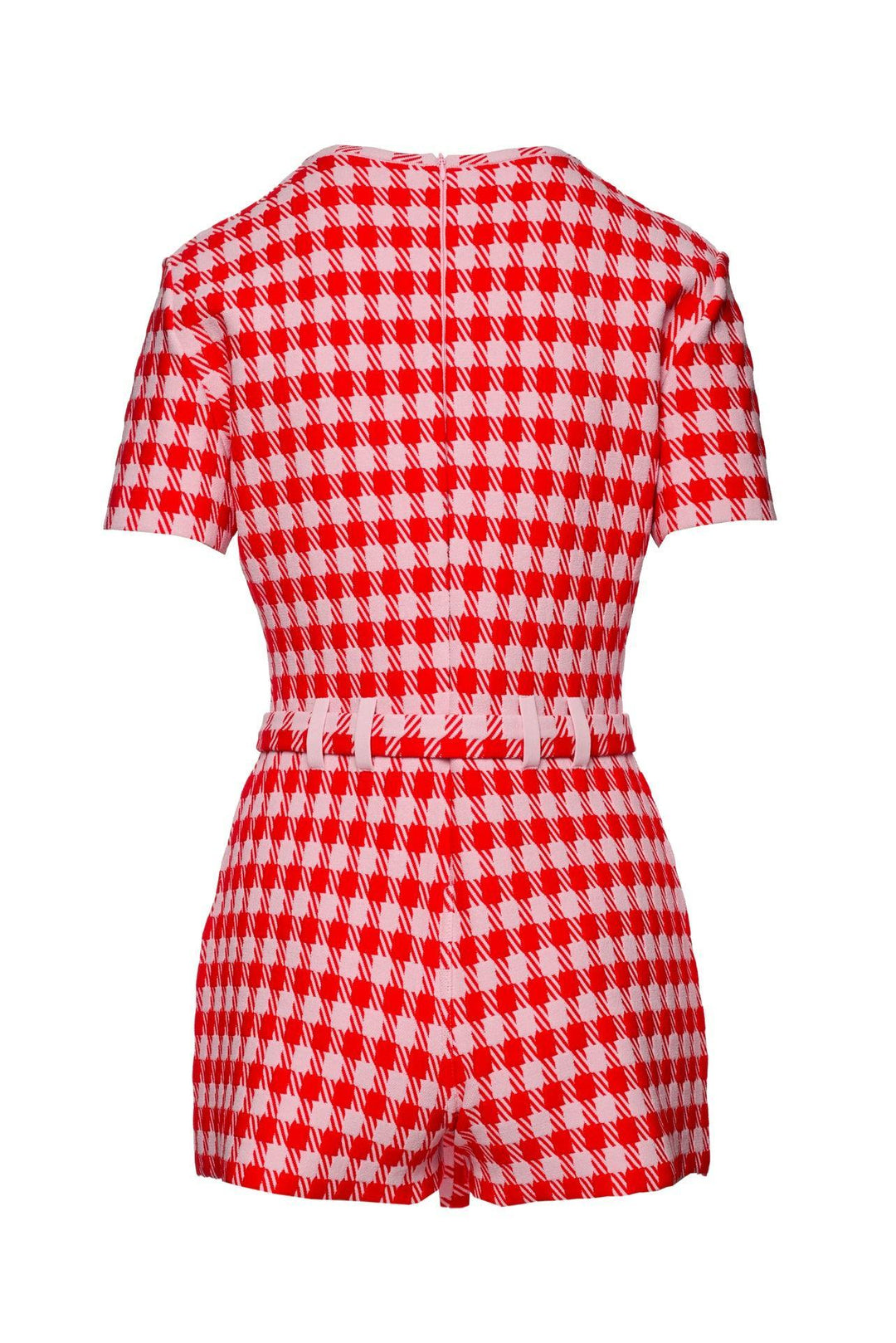 Alaia Size 8 Checked Jacquard Paysuit