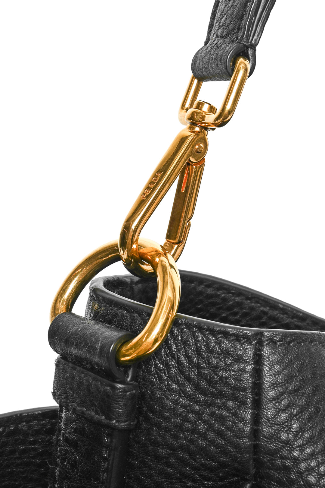 Prada Vitello Daino Leather Side Pocket Hobo