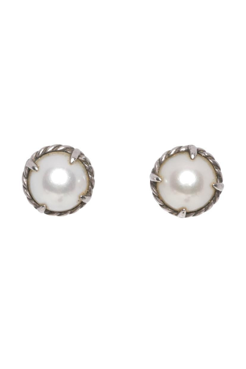 David Yurman Pearl Stud Earrings