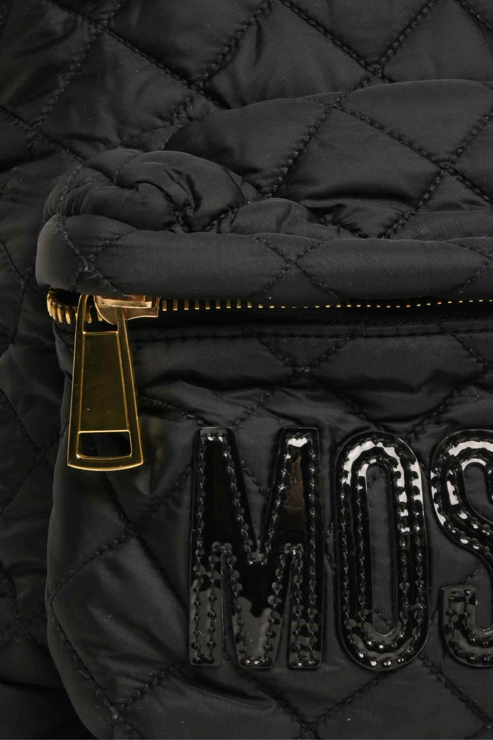 Moschino Quilted Logo Lettering Nylon BackPack