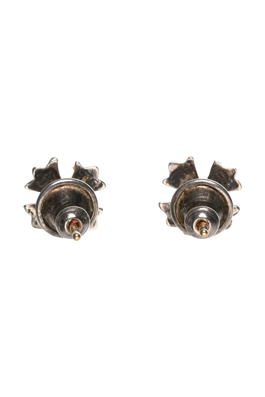 Chrome Hearts Silver Cross Stud Earrings