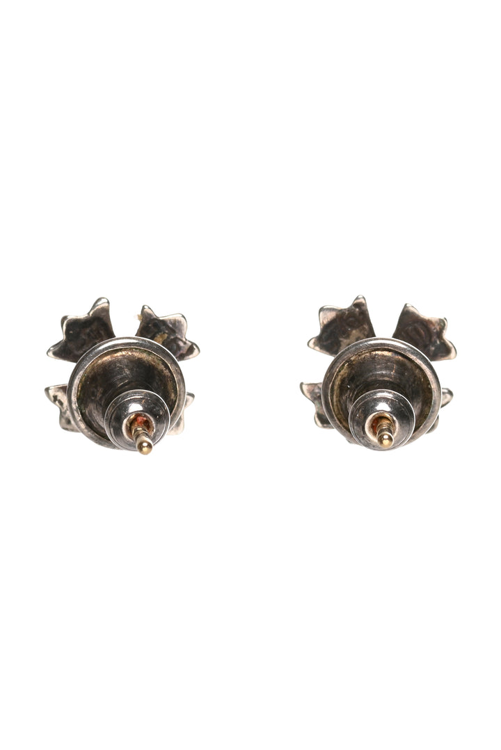 Chrome Hearts Silver Cross Stud Earrings