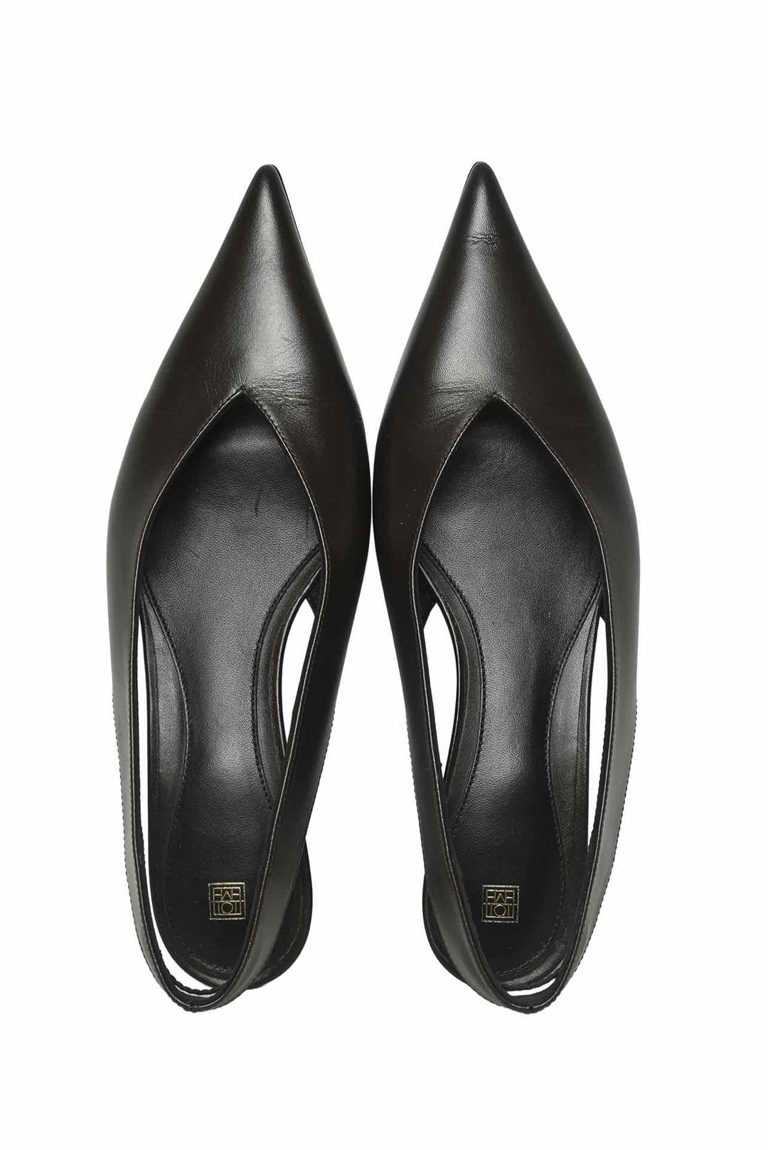 Toteme Size 37 Wedge-Heel Leather Slingbacks