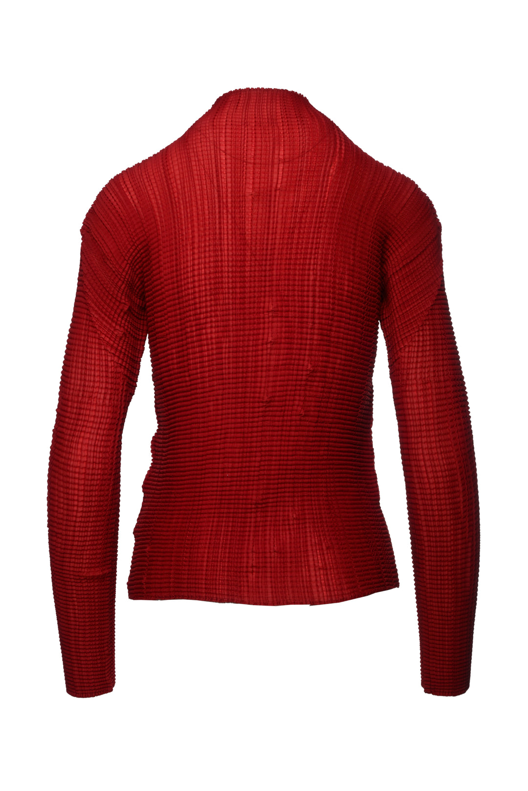 Issey Miyake Size S Printed Turtleneck Long Sleeve Pleated Tops