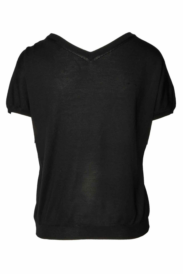 Dolce & Gabbana Size L Safety Pink Embellished V Neck Silk Tops