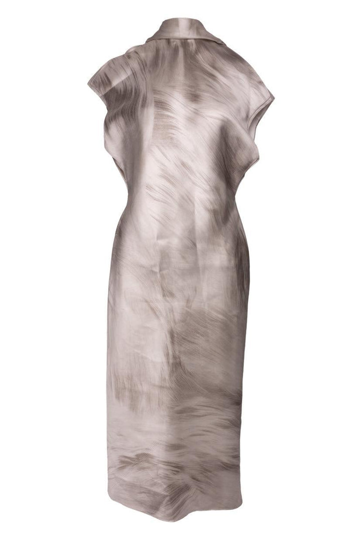 Brandon Maxwell Size 6 The Evie Neck-Scarf Midi Silk Dress
