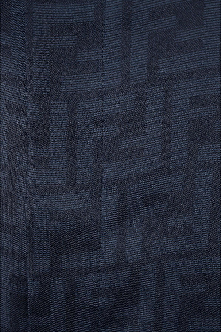 Fendi Size 39 Men's FF Motif Silk Shirt Short Sleeve