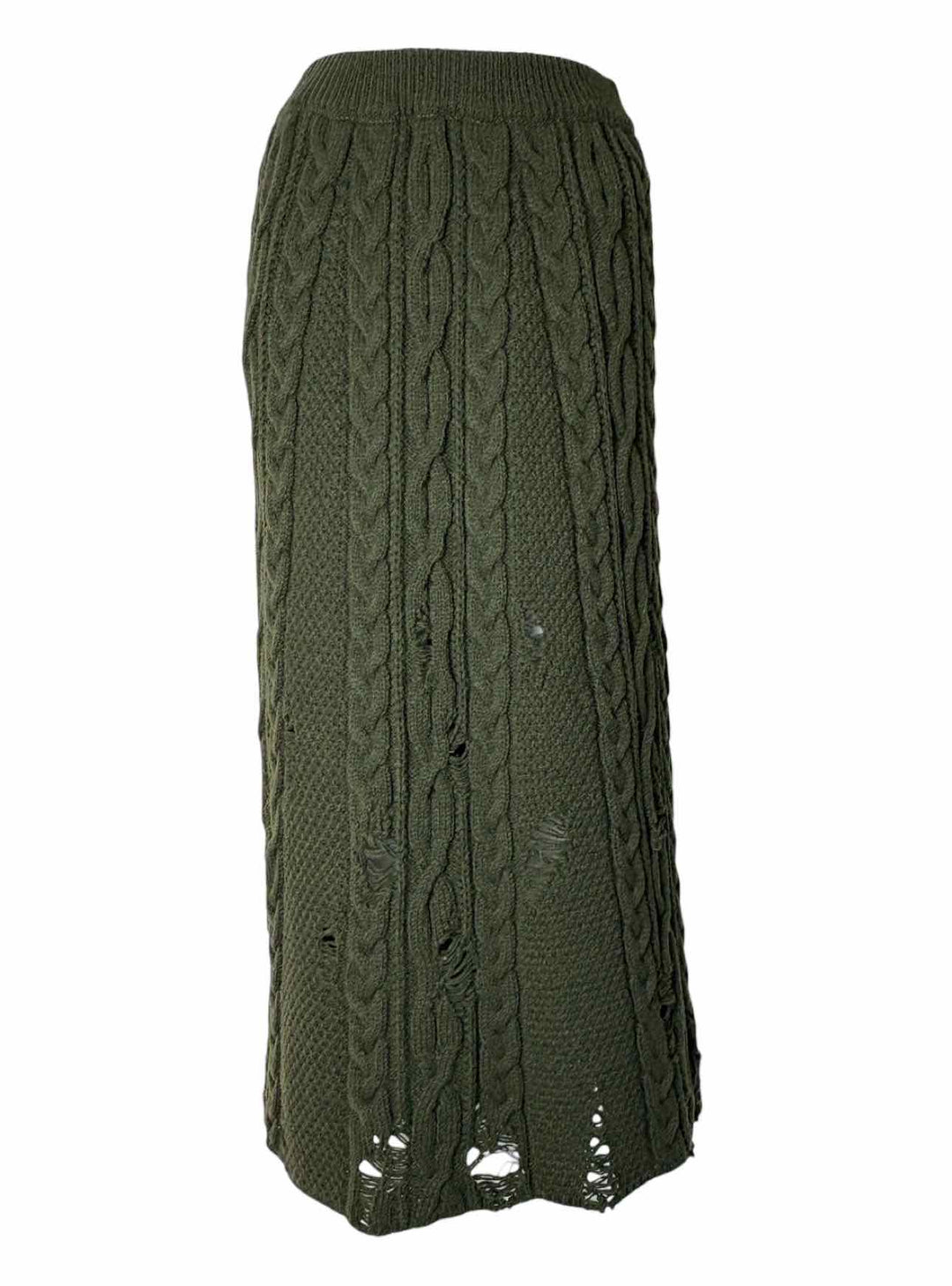 Y's Size 2 Cableknit Distressed Knit Skirt