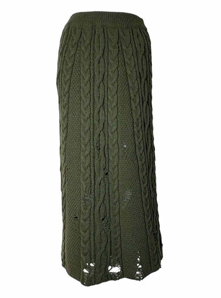 Y's Size 2 Cableknit Distressed Knit Skirt