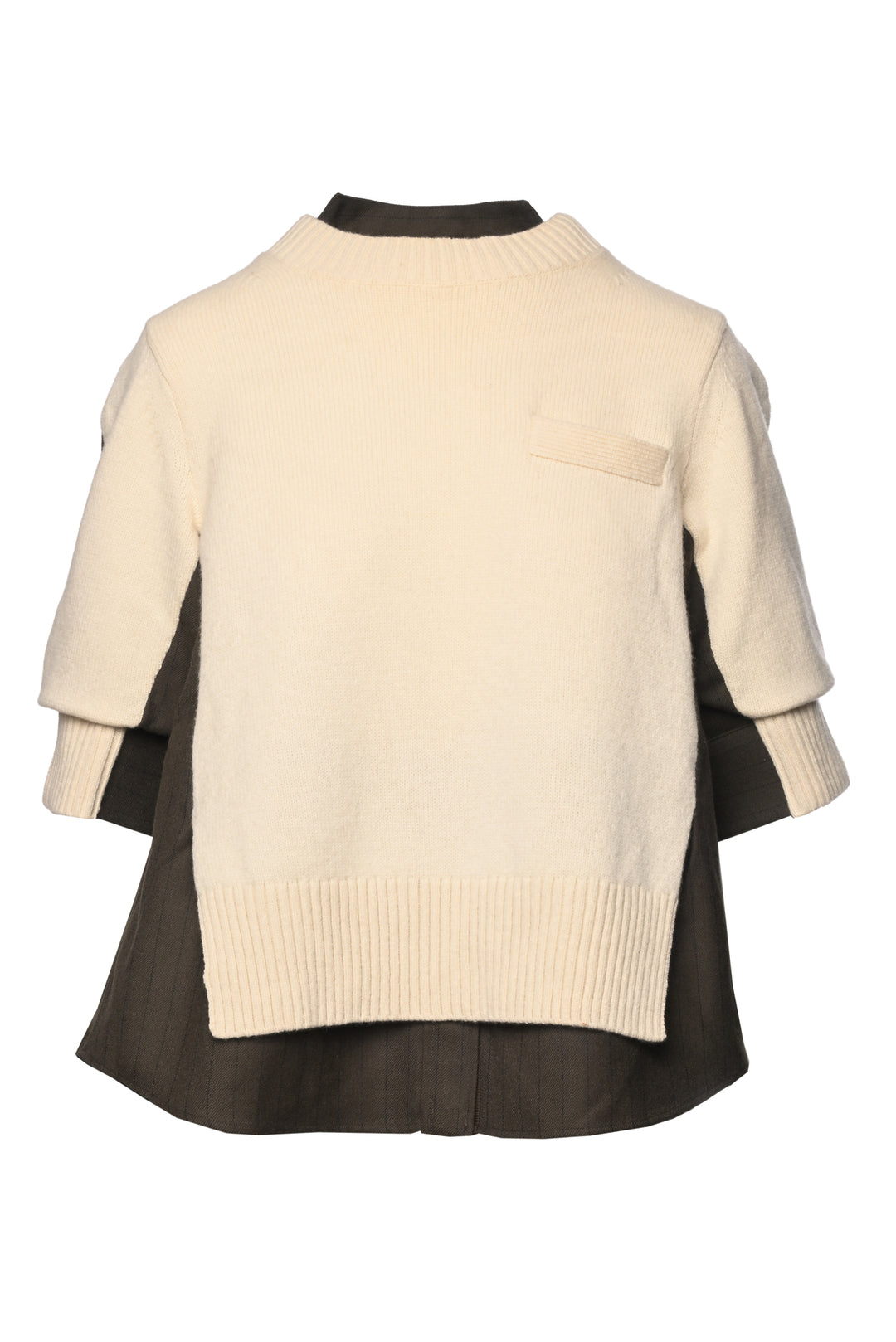 Sacai Size 1 Short Sleeve Striped Layered Sweater